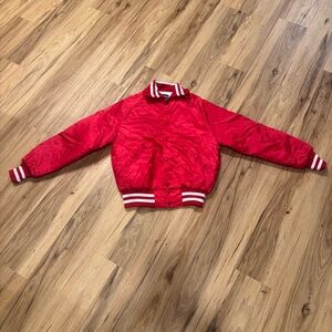 Vintage Holloway Varsity Jacket Mens Medium Red Everett Tennis Preppy 90s USA